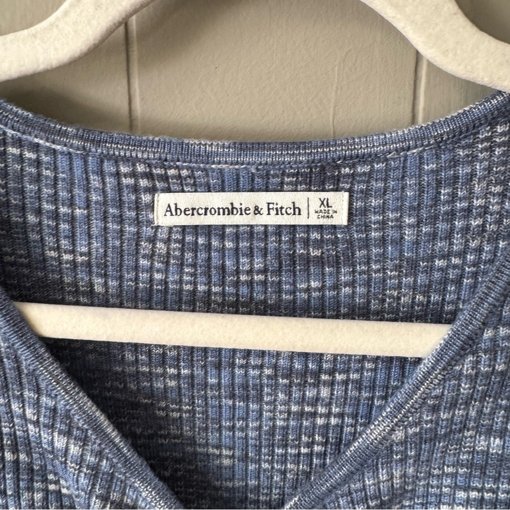 Abercrombie Blue Cutout O Ring Ribbed Bodysuit XL Y2K Going Out Top - Picture 4 of 9